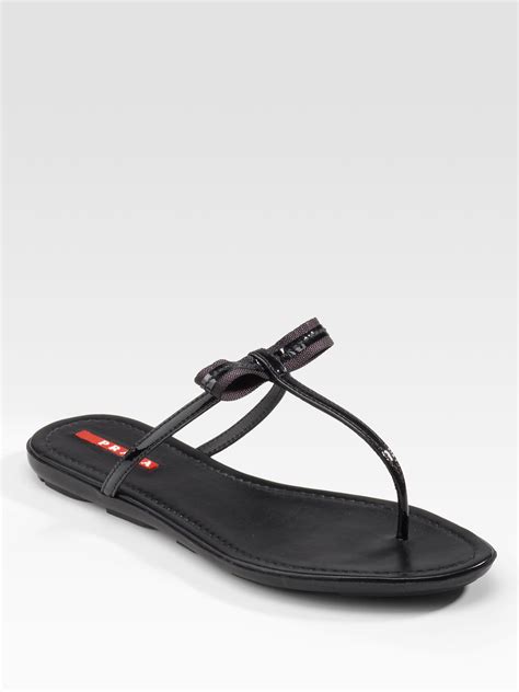 prada flat leather thong sandals|prada women's thong sandals.